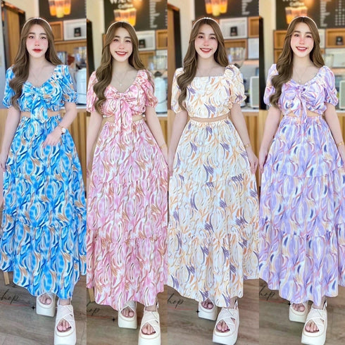 Summer Co-Ord Set of Tops and Layer Skirts